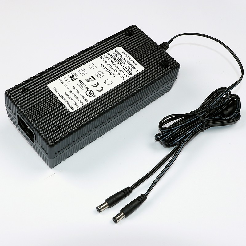 144W 24V 6A Desktop LED Power Supply with Twin DC Plugs